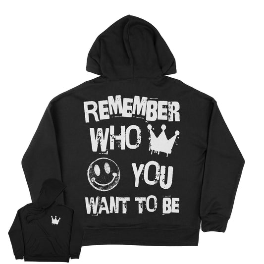 Inspirational Quote Letter Slogan Hoodie Graffiti Style Bold Grunge Back Front Print