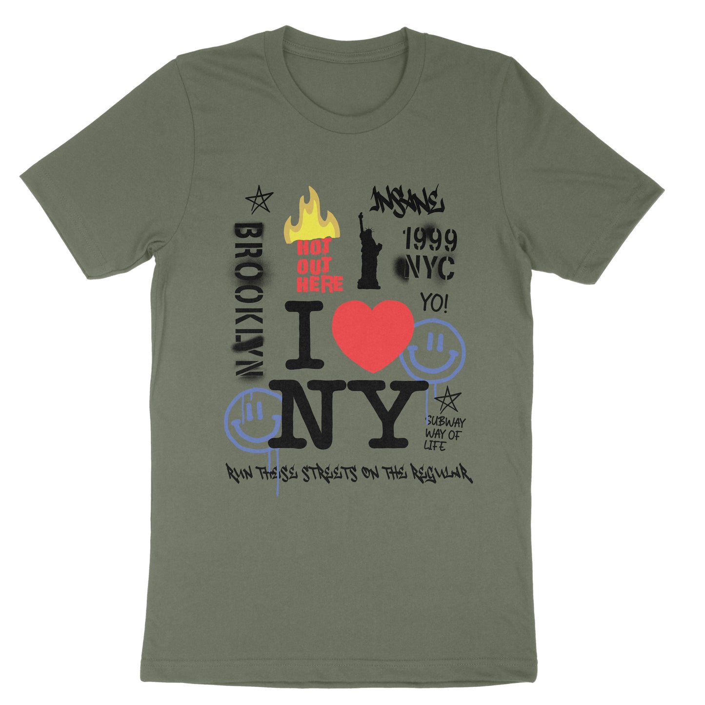 Urban I Love NY Streetwear Graphic Print T-shirt