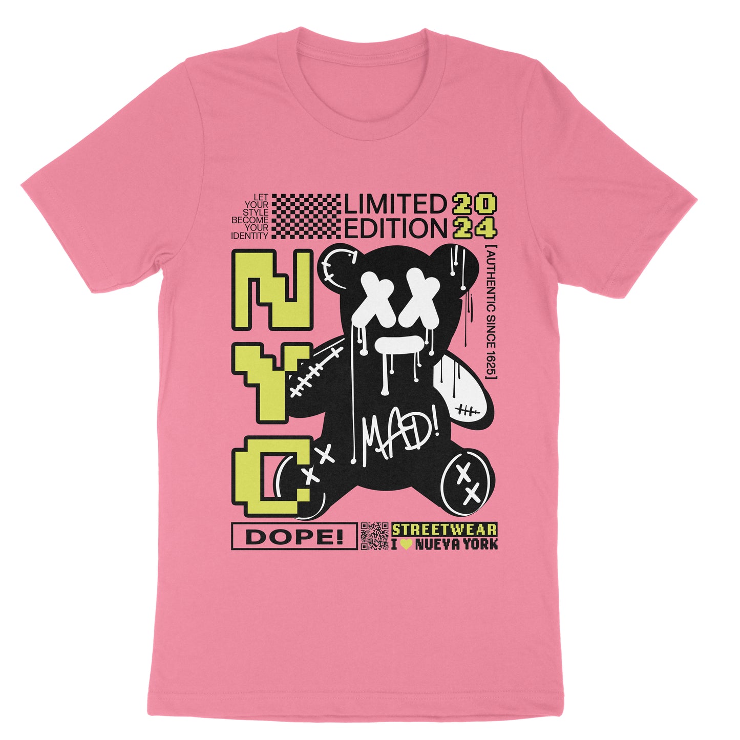 Urban New York City Streetwear Graphic Letter Slogan Print T-shirt