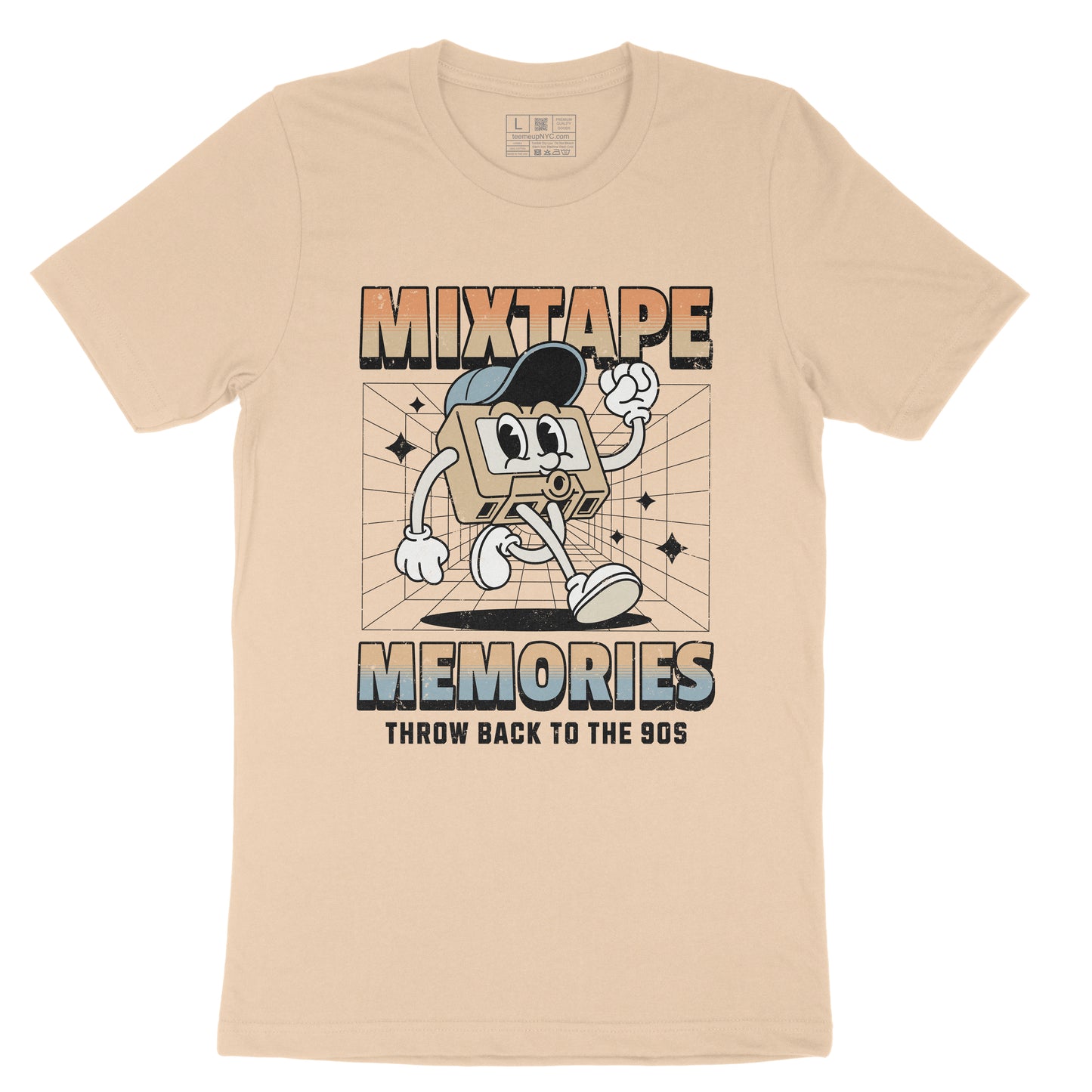 Mix Tape Memories Letter Graphic Illustration Print T-shirt