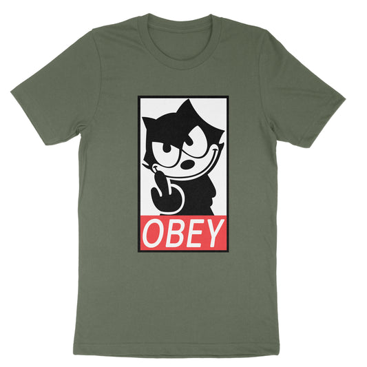 Obey Fun Character Letter Slogan Graphic Cotton T-shirt