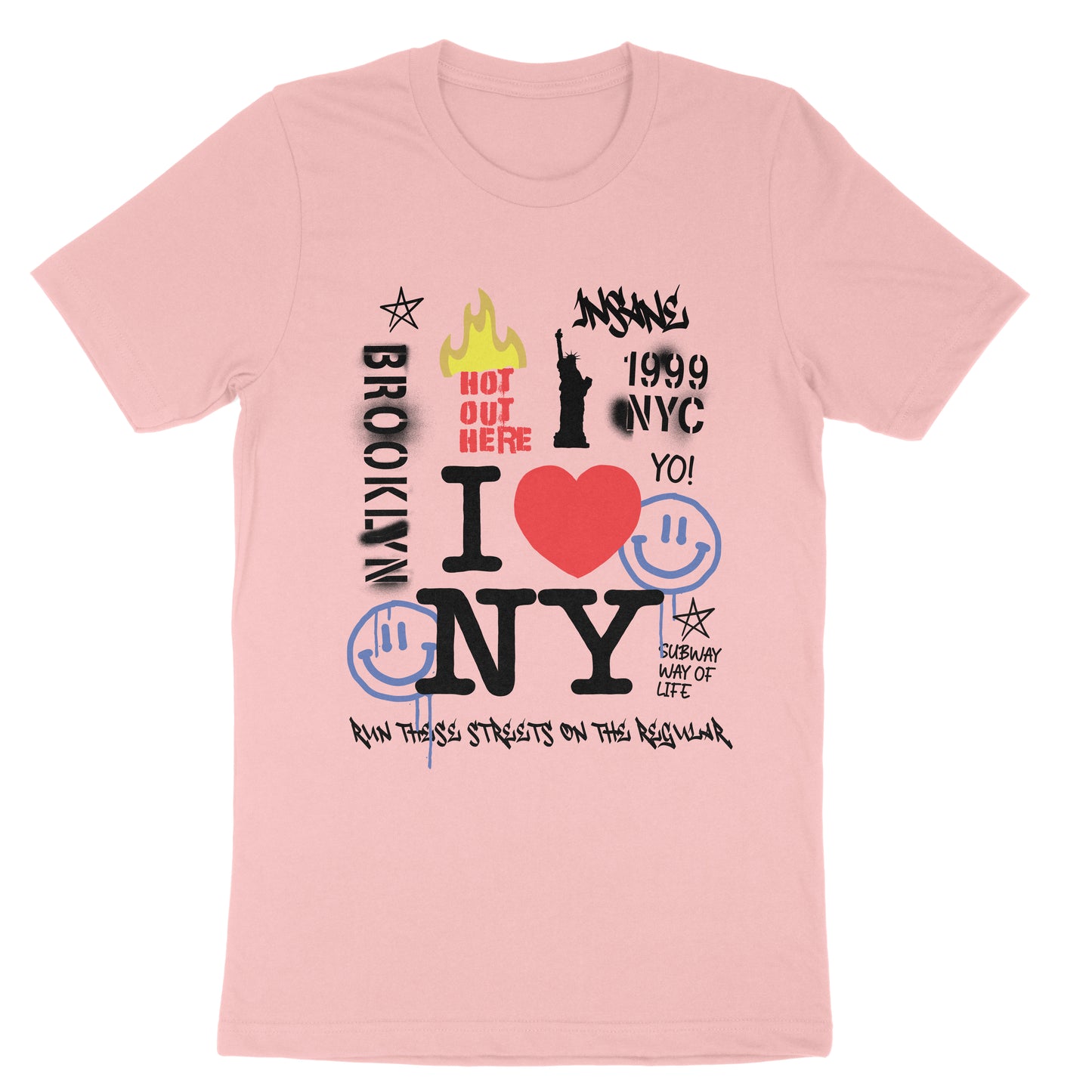 Urban I Love NY Streetwear Graphic Print T-shirt