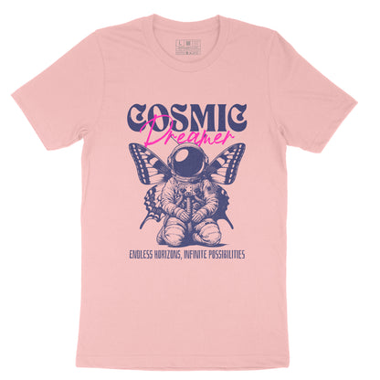 Cosmic Dreamer Astronaut Inspirational Quote Slogan Graphic Print T-shirt