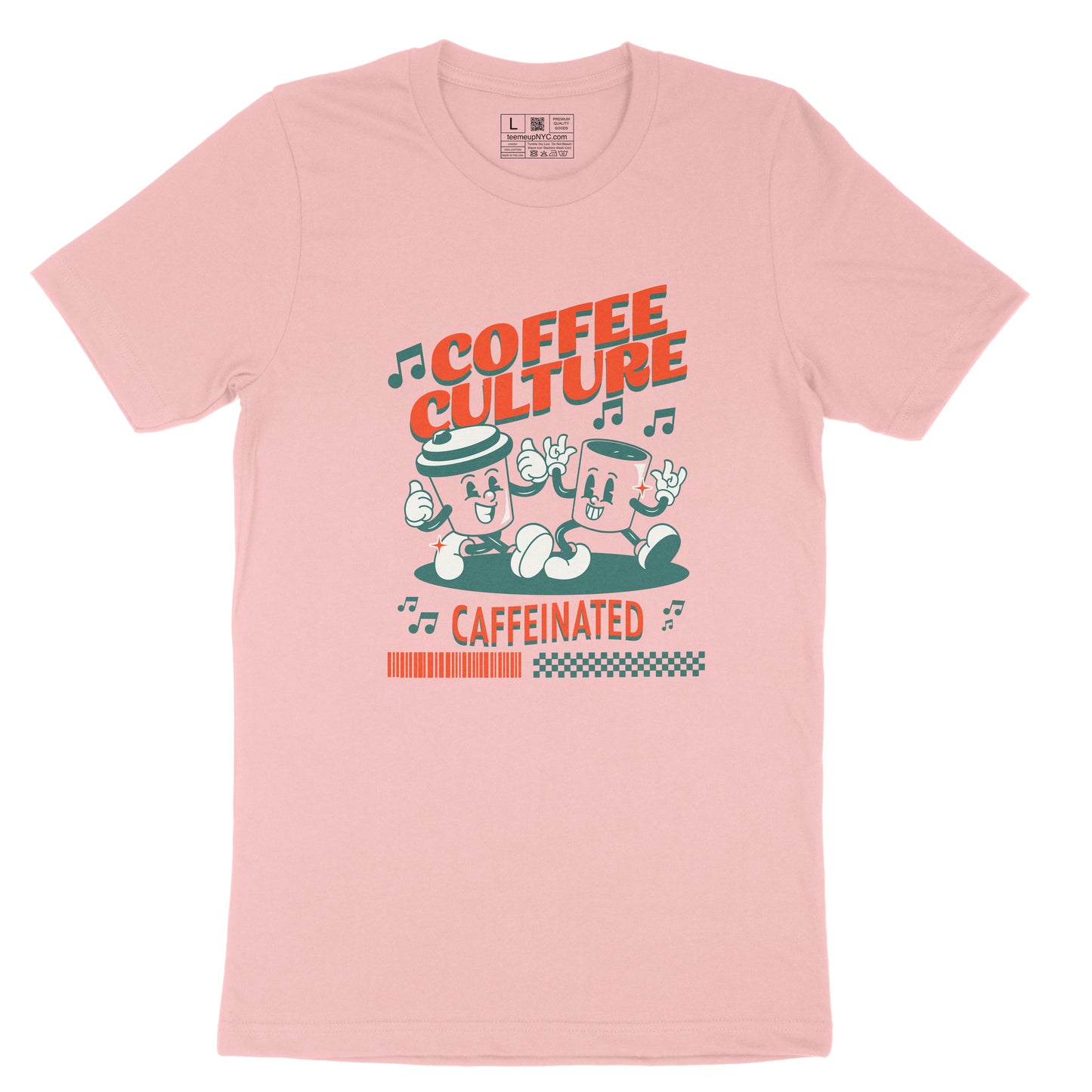 Fun Cartoon Coffee Culture Slogan Letter Graphic Print T-shirt