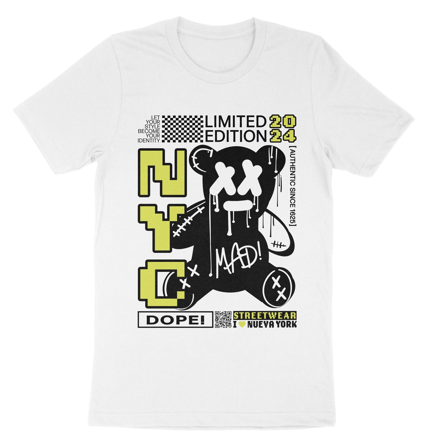 Urban New York City Streetwear Graphic Letter Slogan Print T-shirt