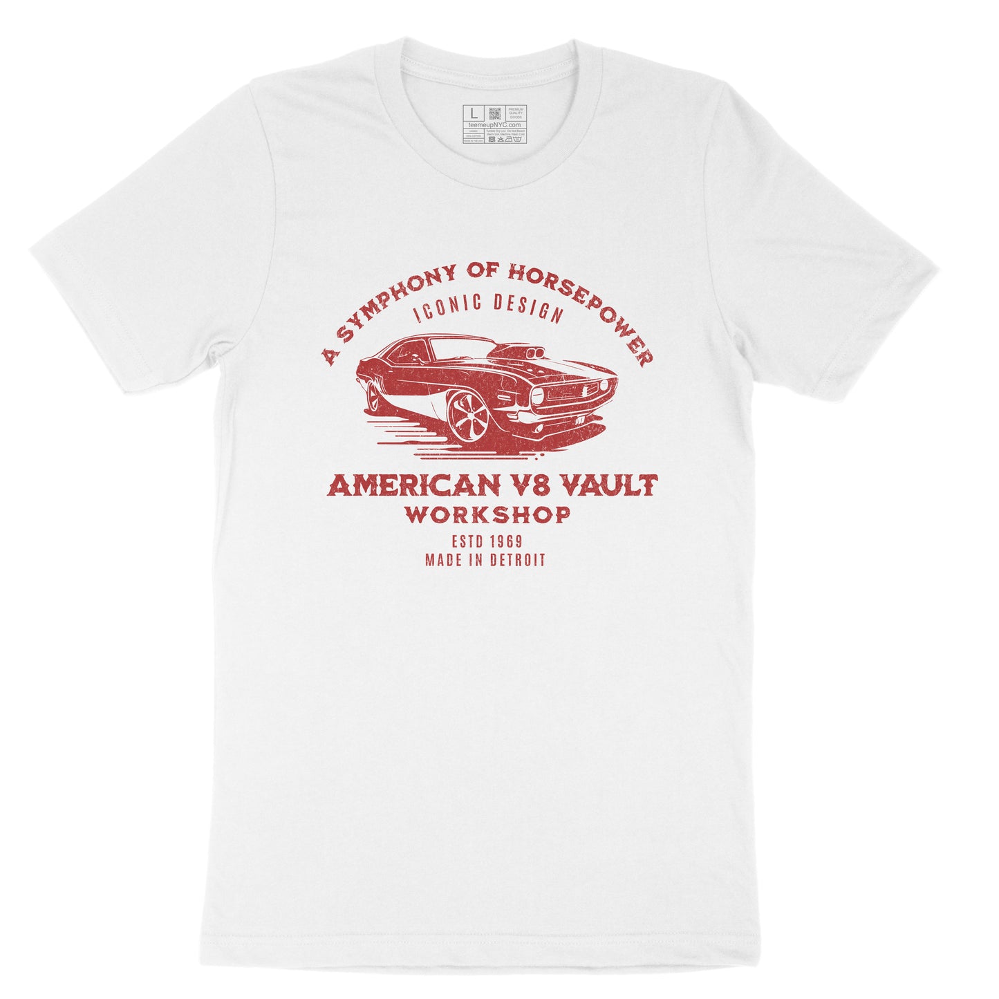 Muscle Car Letter Slogan Graphic T-shirt